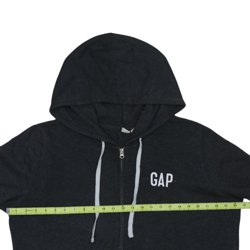 GAP Women Black Full Zip Hoodie XL Hooded Sweatshirt Classic Logo