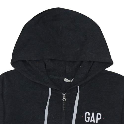 GAP Women Black Full Zip Hoodie XL Hooded Sweatshirt Classic Logo