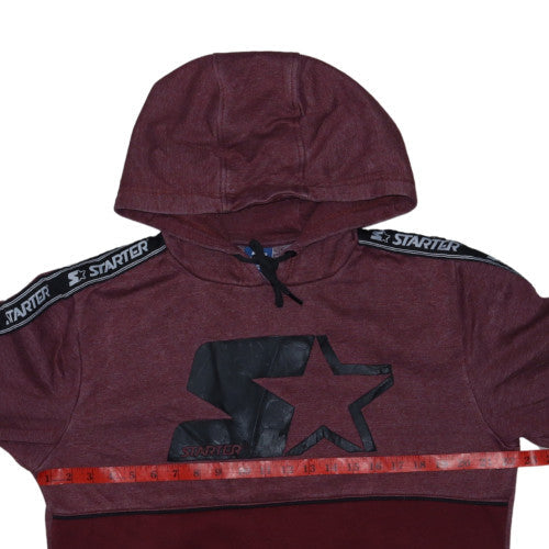 Starter Men's Red Pullover Hoodie Medium Fleece Logo Sportswear