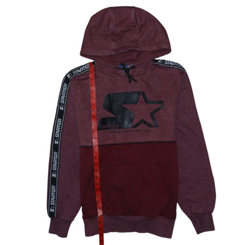 Starter Men's Red Pullover Hoodie Medium Fleece Logo Sportswear