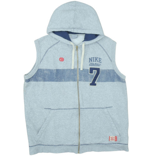 Nike Men’s Grey Sleeveless Full Zip Hoodie Vest XL Sports Athletic
