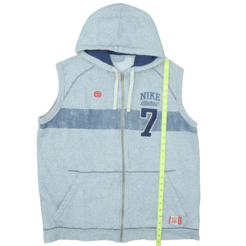 Nike Men’s Grey Sleeveless Full Zip Hoodie Vest XL Sports Athletic