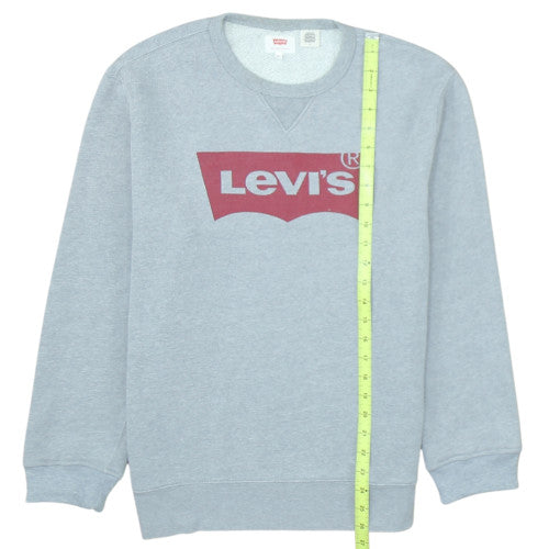 Levi's Men's Grey Logo Crew Neck Sweatshirt Size M
