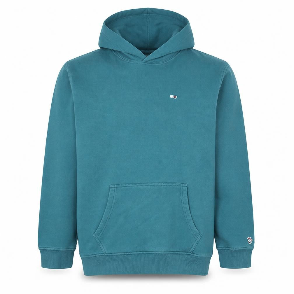 Tommy Jeans Men's Blue Pullover Hoodie M Logo Fleece Sweatshirt