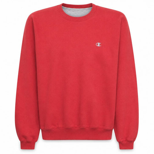 Champion Men's Red Pullover Sweatshirt M Regular Fit Crew Neck