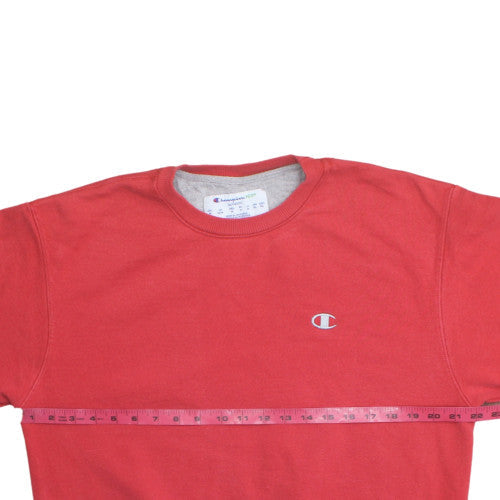 Champion Men's Red Pullover Sweatshirt M Regular Fit Crew Neck