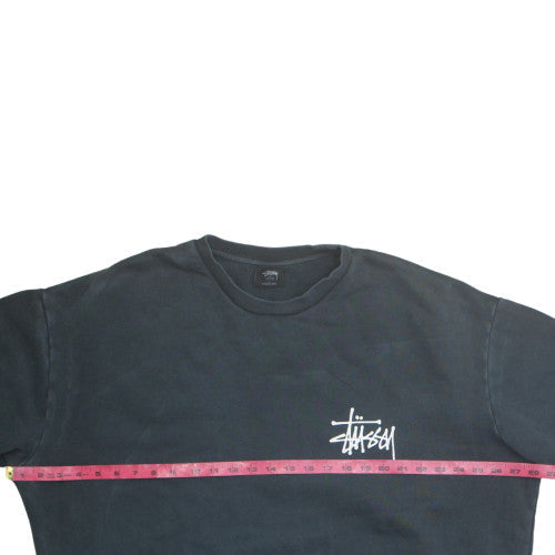 Stussy Men's Black L Pullover Crew Neck Sweatshirt Logo Streetwear