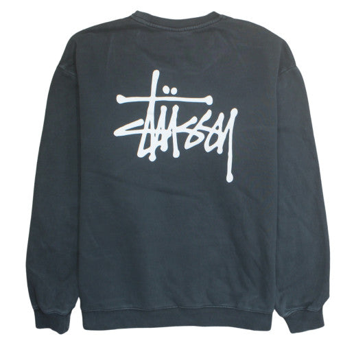 Stussy Men's Black L Pullover Crew Neck Sweatshirt Logo Streetwear
