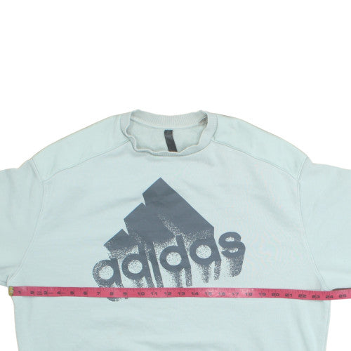 adidas Men Blue Pullover Sweatshirt L Crew Neck Long Sleeve