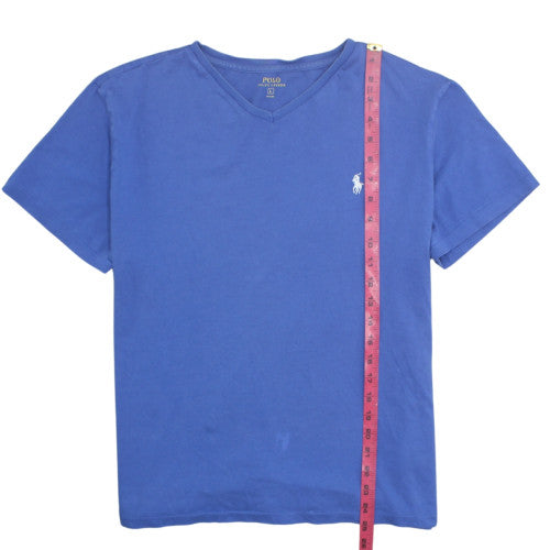Ralph Lauren Men's Blue V-Neck Cotton T-Shirt Size L