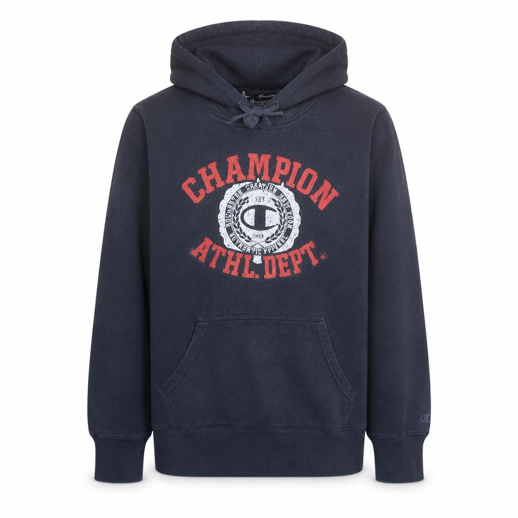 Champion Men's Blue Graphic Pullover Hoodie Size L