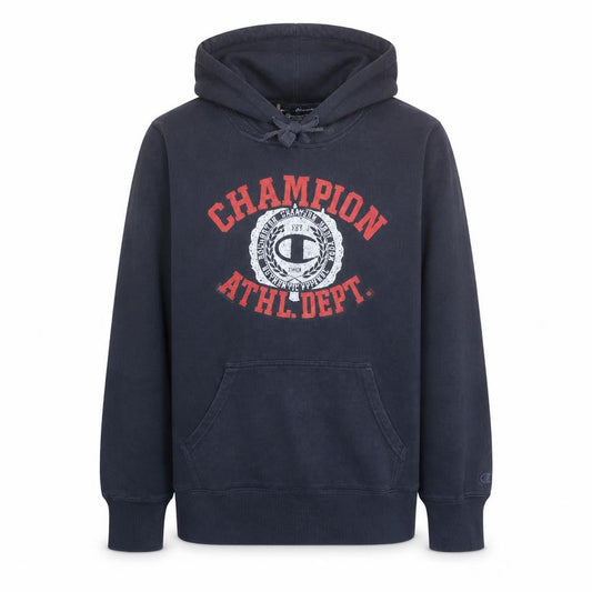 Champion Men's Blue Graphic Pullover Hoodie Size L
