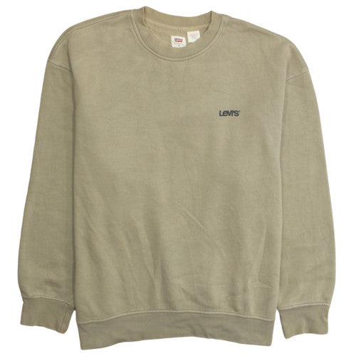 Levi's Men's Beige XL Relaxed Fit Crew Neck Cotton Blend Sweatshirt