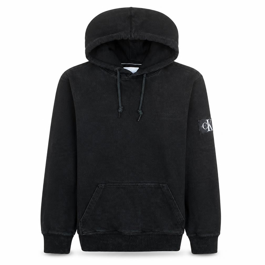 Calvin Klein Jeans Men’s Black Pullover Hoodie L Logo Fleece