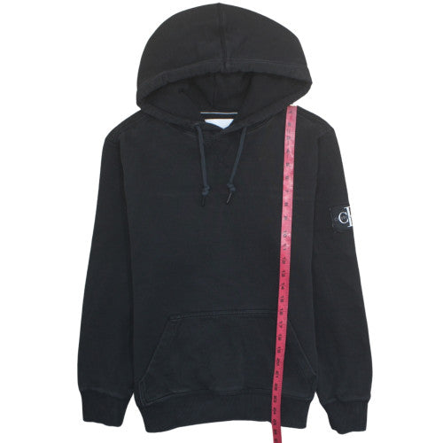 Calvin Klein Jeans Men’s Black Pullover Hoodie L Logo Fleece