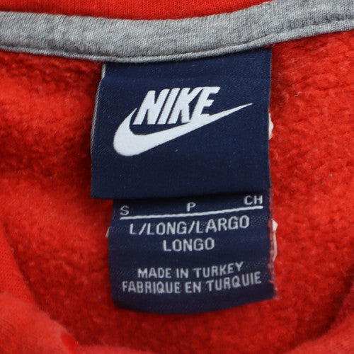 Nike Men's Red Pullover Hoodie L Regular Fit Sports Fleece