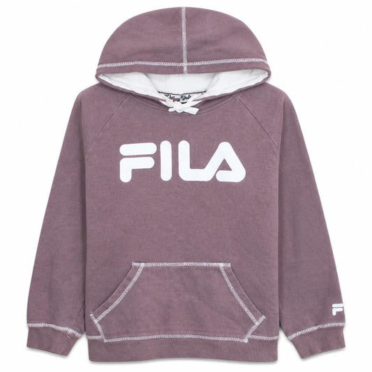 Fila Womens Purple Hoodie Size 12 Cotton Blend Pullover Sweatshirt