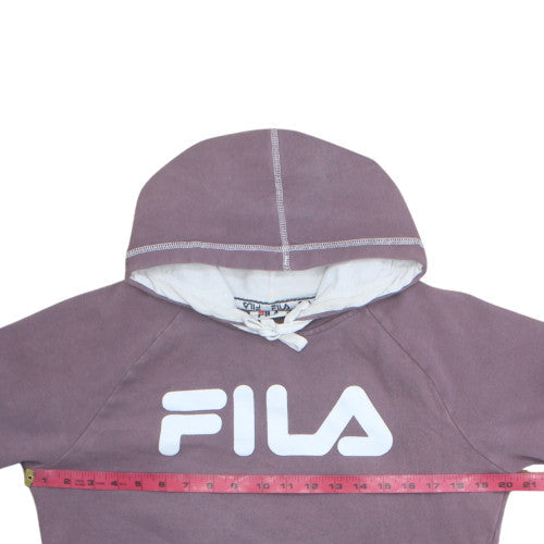Fila Womens Purple Hoodie Size 12 Cotton Blend Pullover Sweatshirt