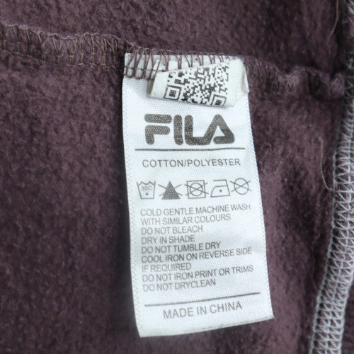 Fila Womens Purple Hoodie Size 12 Cotton Blend Pullover Sweatshirt