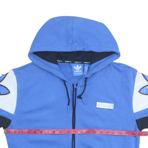 Adidas Mens Blue Full Zip Short Sleeve Hoodie Size M