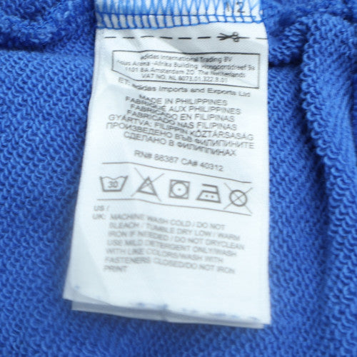 Adidas Mens Blue Full Zip Short Sleeve Hoodie Size M