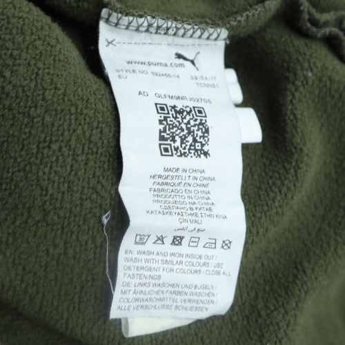 Puma Men's Green Full Zip Hoodie L Sports Fleece Sweatshirt