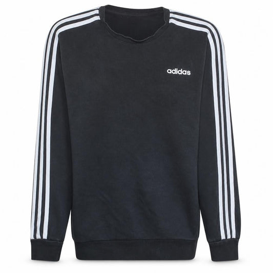 Adidas Men's Black Crew Neck Pullover Sweatshirt Size M Classic Stripe
