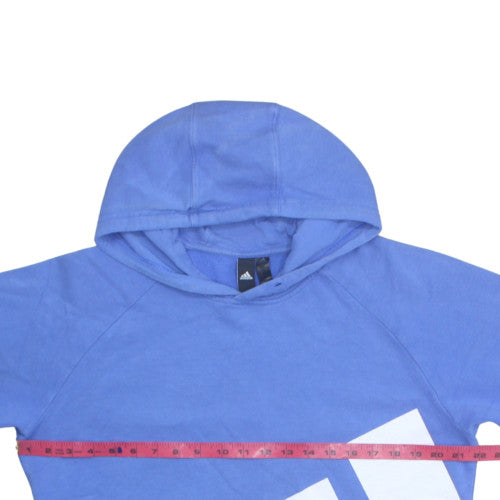 Adidas Men's Blue Pullover Hoodie Small Graphic Logo Sportswear