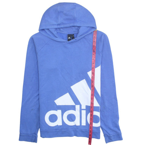 Adidas Men's Blue Pullover Hoodie Small Graphic Logo Sportswear