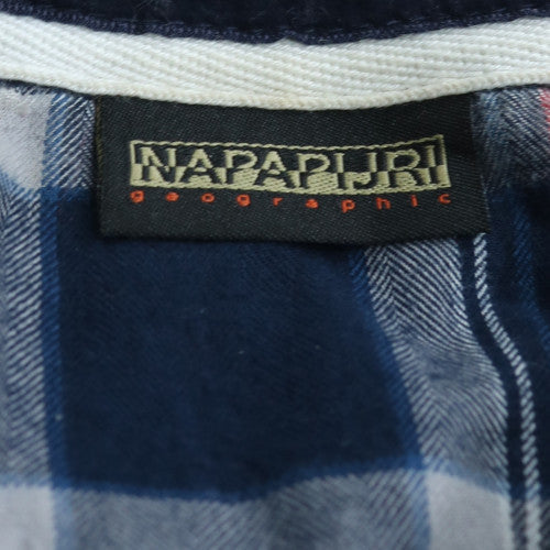 Napapijri Men's Blue Long Sleeve Cotton Button-Up Polo Shirt Size 36