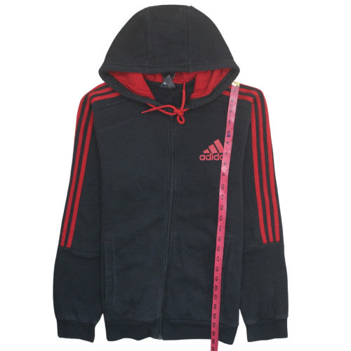Adidas Men's Black Red Full Zip Hoodie M Sports Style