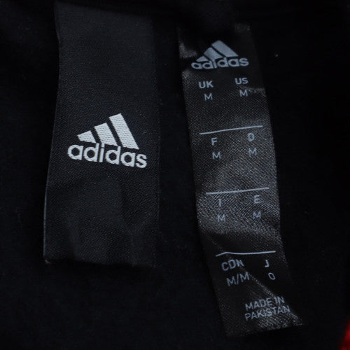 Adidas Men's Black Red Full Zip Hoodie M Sports Style