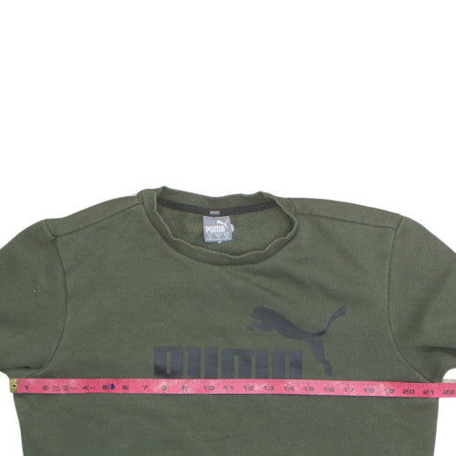 Puma Men's Green Crew Neck Pullover Sweatshirt Medium