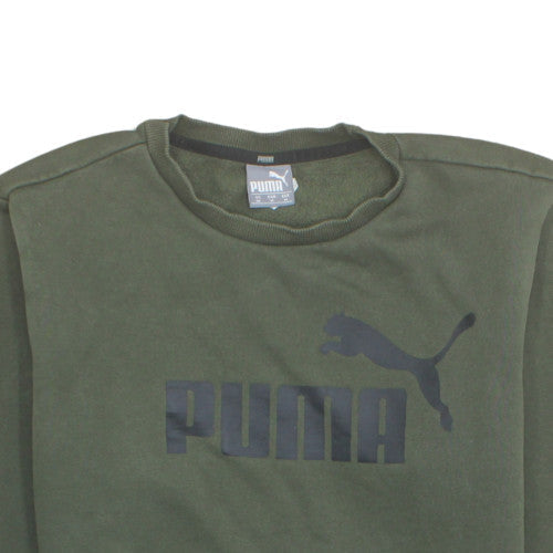 Puma Men's Green Crew Neck Pullover Sweatshirt Medium