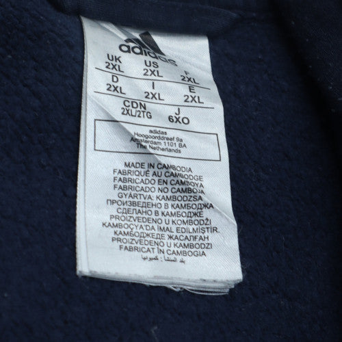 Adidas Men's Blue 2XL Full Zip Hoodie Fleece Sportswear