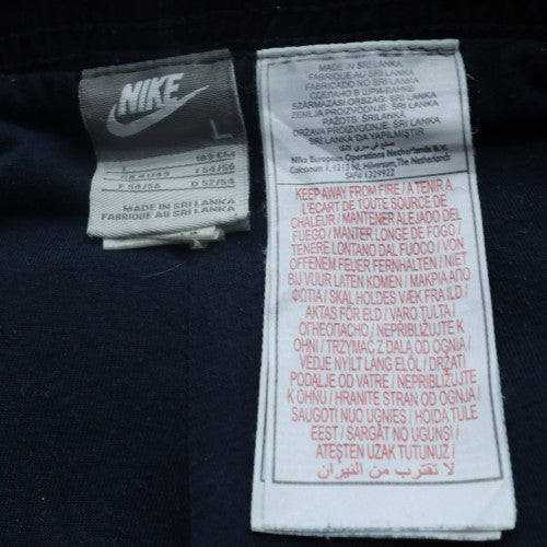 Nike Men's Black Track Pants L Elastic Waist Piped Joggers