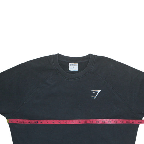 Gymshark Men's Black Crew Neck Fleece Sweatshirt Size M Regular Fit