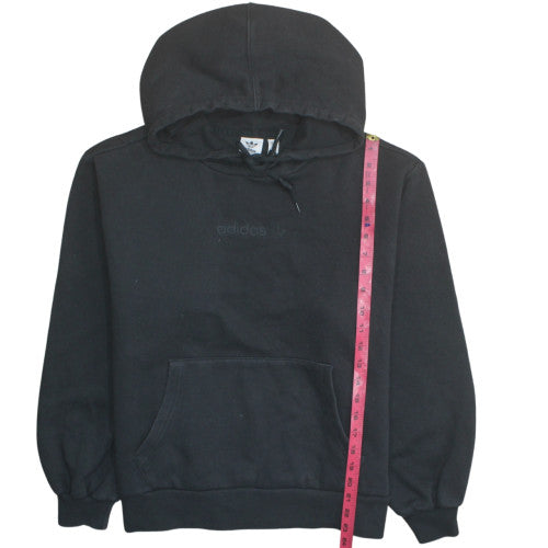 Adidas Women Black Hooded Pullover Sweatshirt Size 10 Hooded Casual