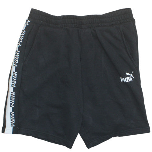 Puma Men's Black Large Sweat Shorts with Elastic Waist & Pockets