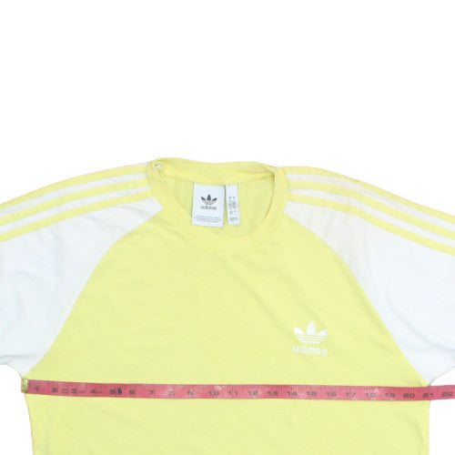 Adidas Men's Yellow & White Crew Neck Short Sleeve T-Shirt Size L