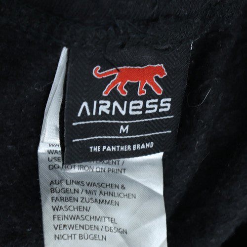 Airness Men’s Black Jogger Trousers M Fleece Regular Fit Drawstring