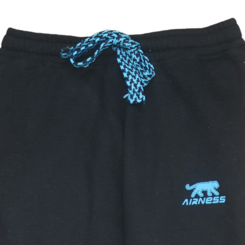 Airness Men’s Black Jogger Trousers M Fleece Regular Fit Drawstring