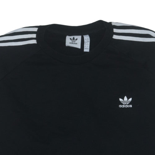 Adidas Men's Black 2XL Crew Neck Pullover Sweatshirt with Logo