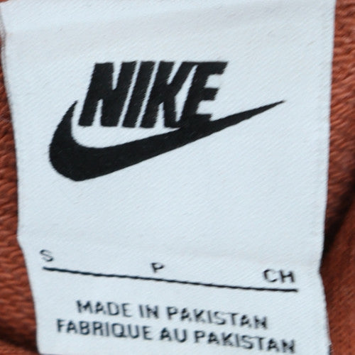Nike Men's Brown Pullover Hoodie Small Fleece Logo Sweatshirt