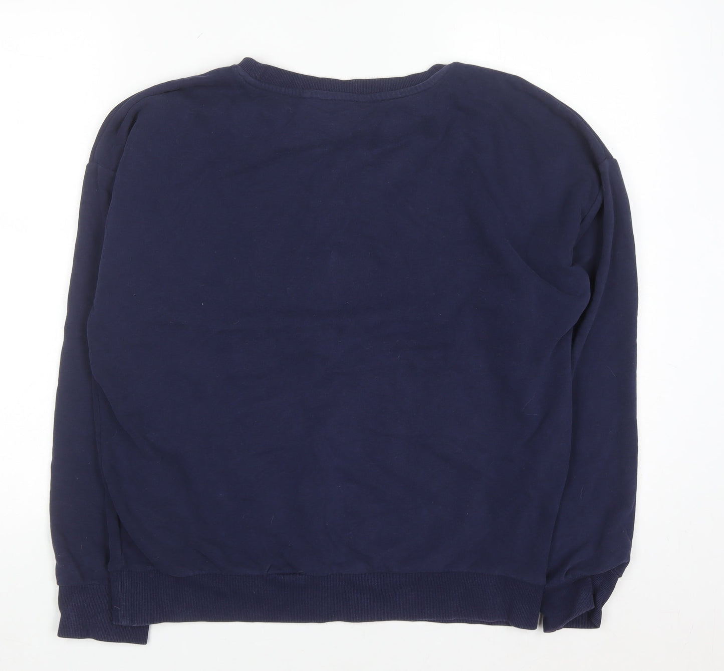 Next Womens Navy Rainbow Heart Graphic Pullover Sweatshirt Size 12 M
