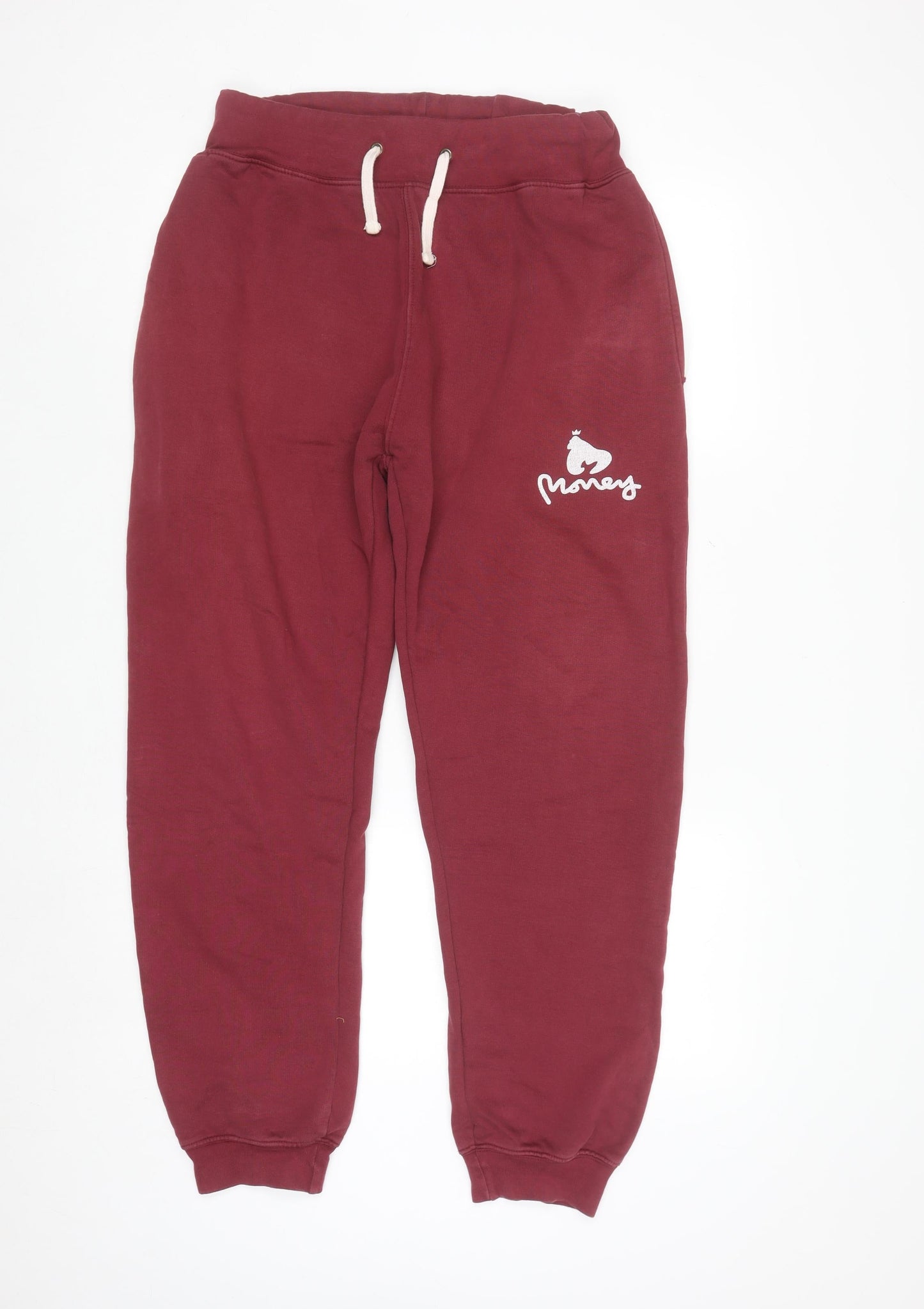 Money Men's Red Jogger Sweatpants Medium 100% Cotton Regular Fit