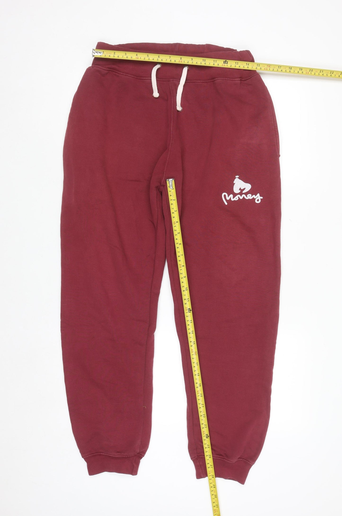 Money Men's Red Jogger Sweatpants Medium 100% Cotton Regular Fit