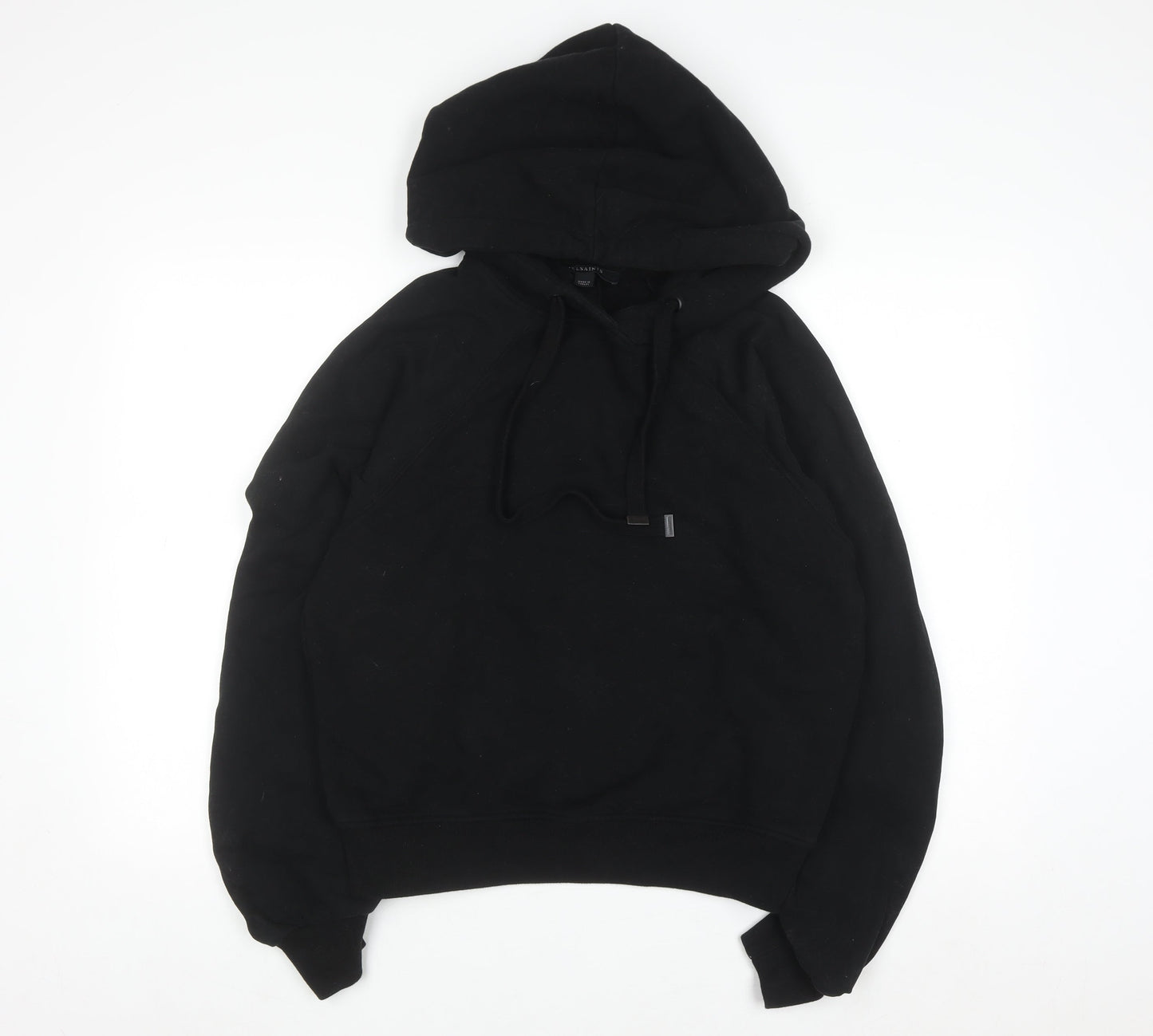 AllSaints Women's Black Small Organic Cotton Full Zip Hoodie