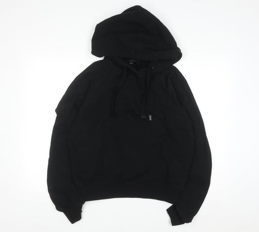 AllSaints Women's Black Small Organic Cotton Full Zip Hoodie