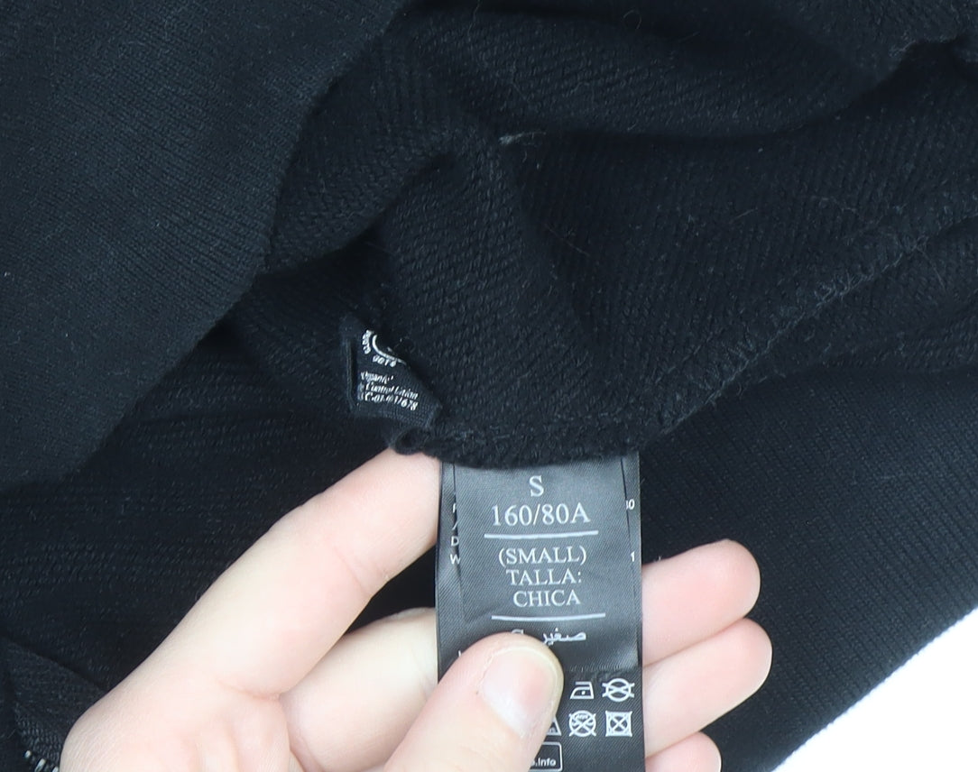 AllSaints Women's Black Small Organic Cotton Full Zip Hoodie